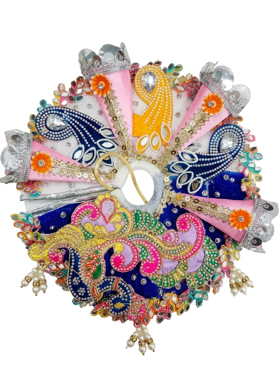 4 no laddu Gopal poshak Combo (Dress, Choli, Patka, Pagdi)