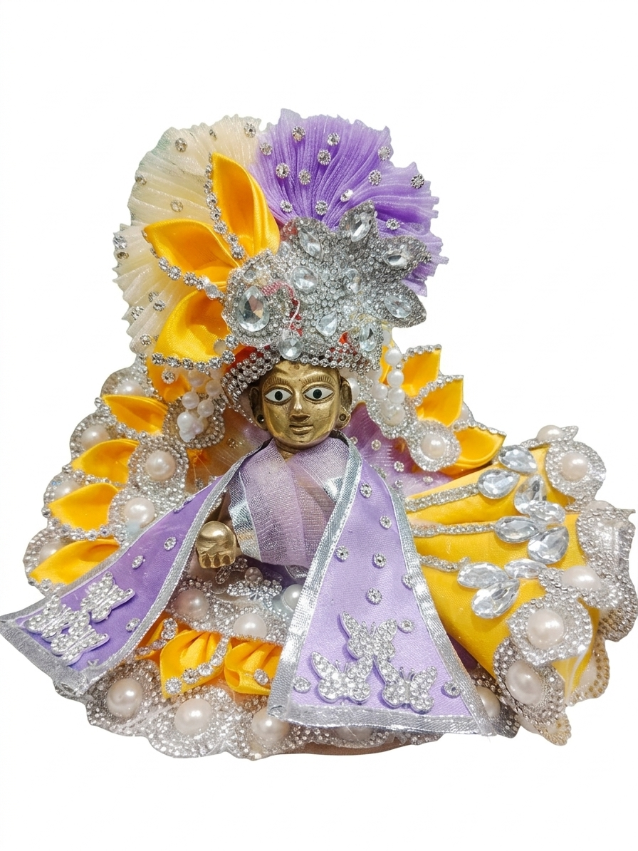 4 no laddu Gopal poshak Combo (Dress, Choli, Patka, Pagdi)