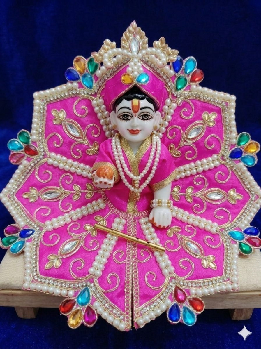 festival poshak with Papadi for thakur Ji (Size 5 No)