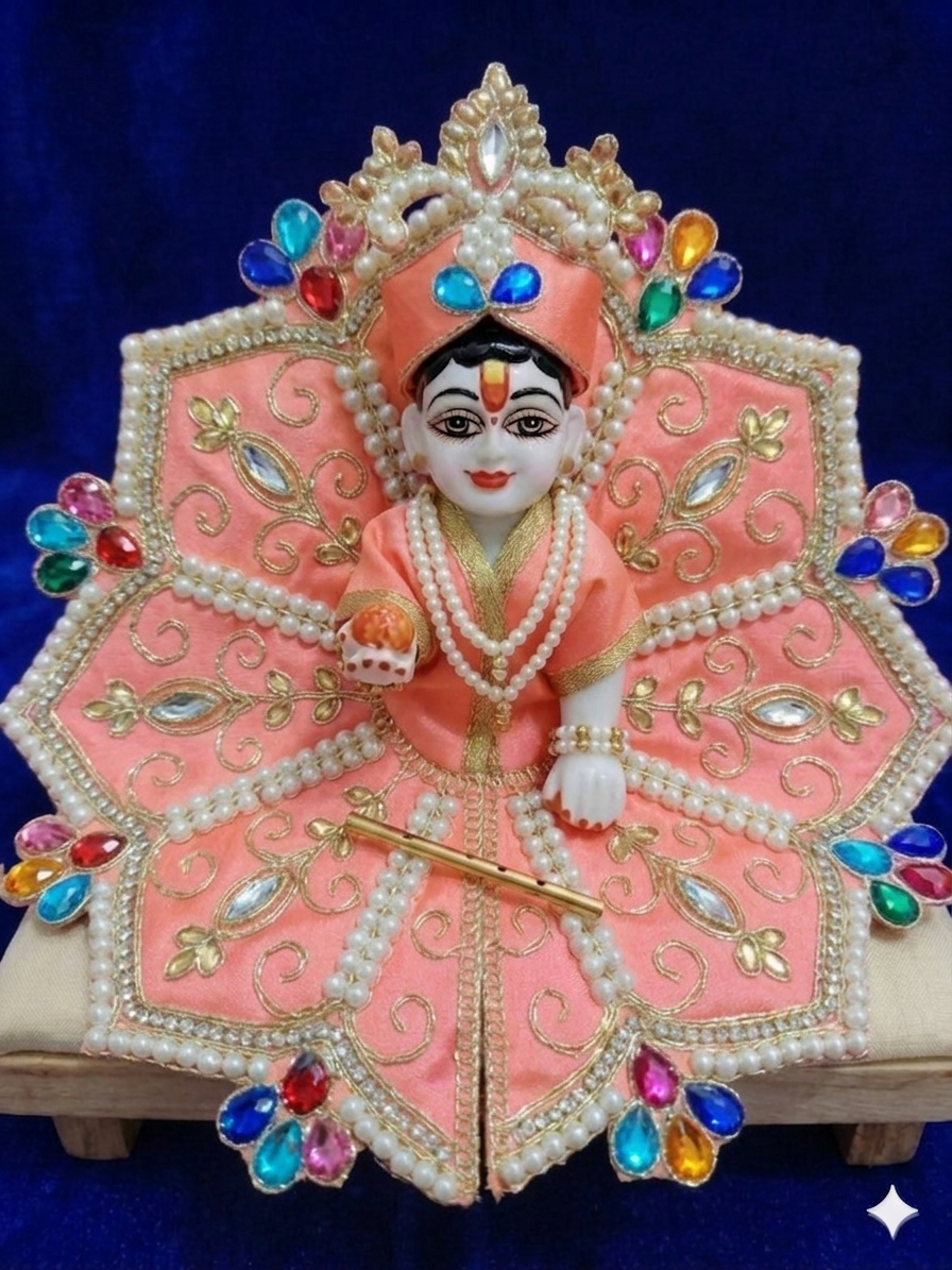 festival poshak with Papadi for thakur Ji (Size 5 No)