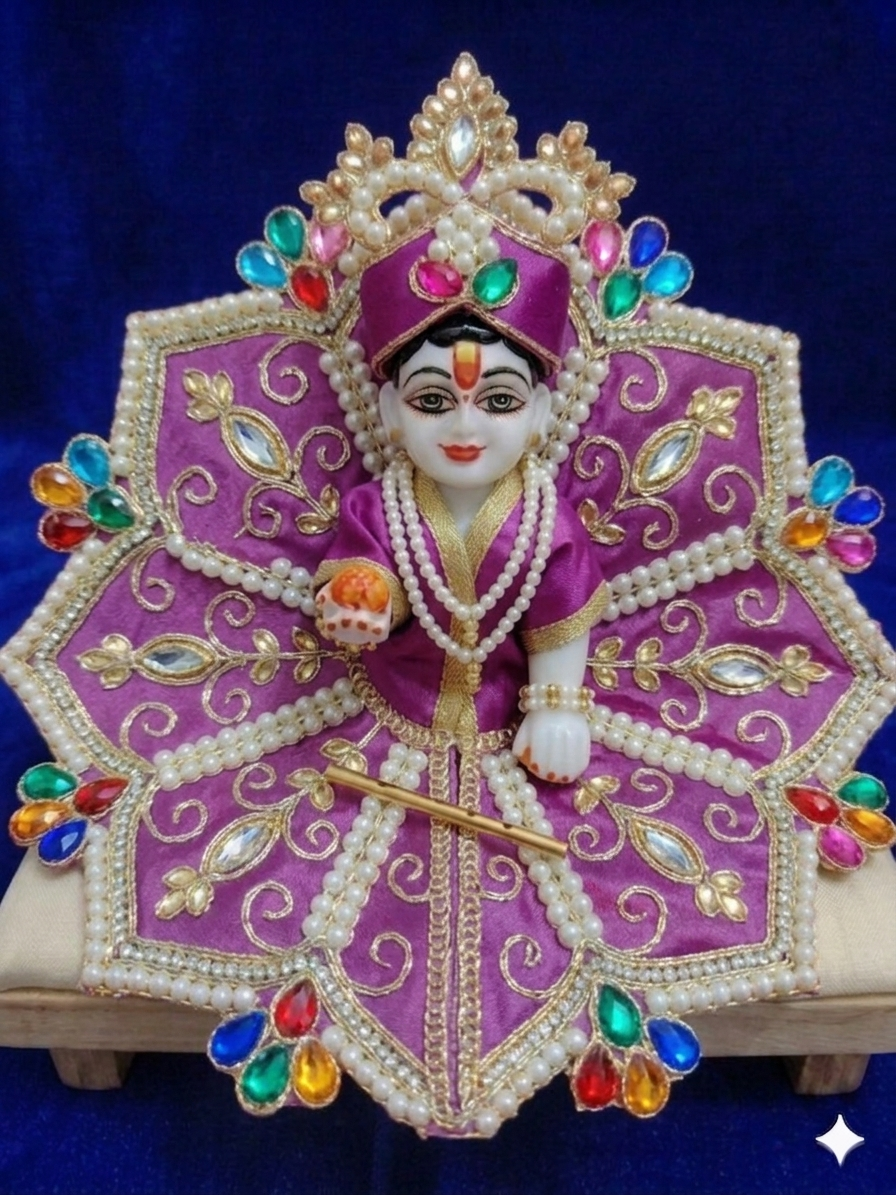 festival poshak with Papadi for thakur Ji (Size 5 No)