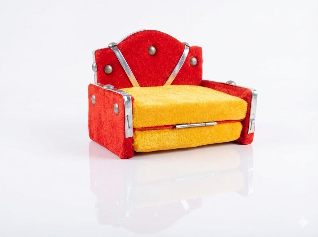 Premium Sofa Cum Bed for Laddu Gopal (Red & Yellow)