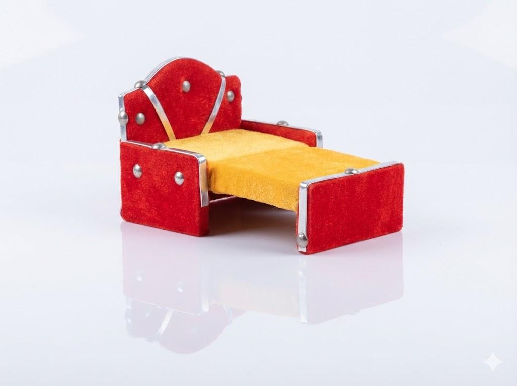 Premium Sofa Cum Bed for Laddu Gopal (Red & Yellow)