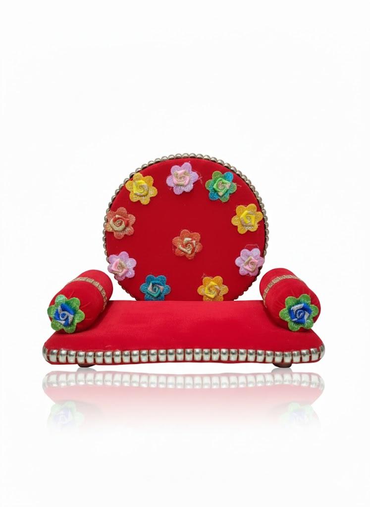 Round Floral Singhasan for Laddu Gopal