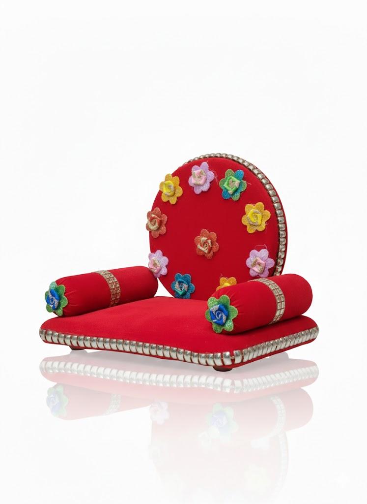 Round Floral Singhasan for Laddu Gopal