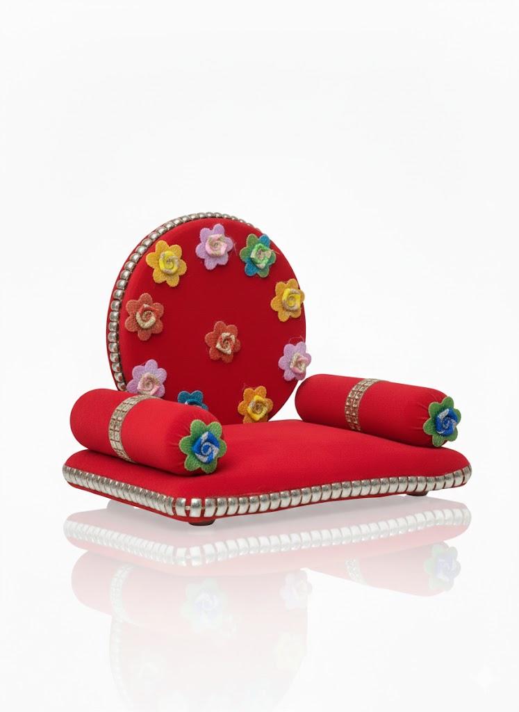 Round Floral Singhasan for Laddu Gopal