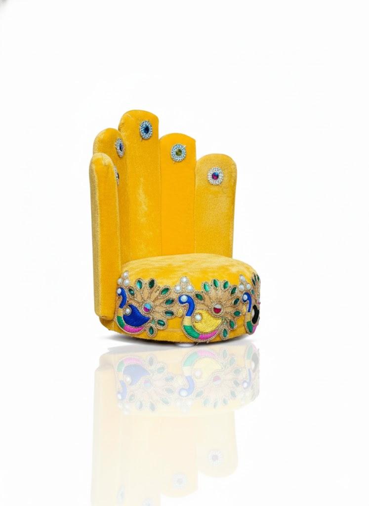 Morpankh Yellow High-Back Singhasan